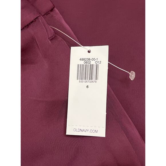 Old navy high rise full length wide leg cherry bark satin pants, size 6 - Picture 4 of 16